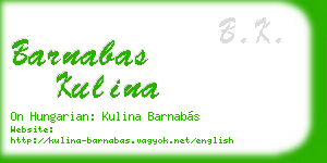 barnabas kulina business card